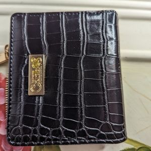 Carlos santana black crocodile bifold wallet